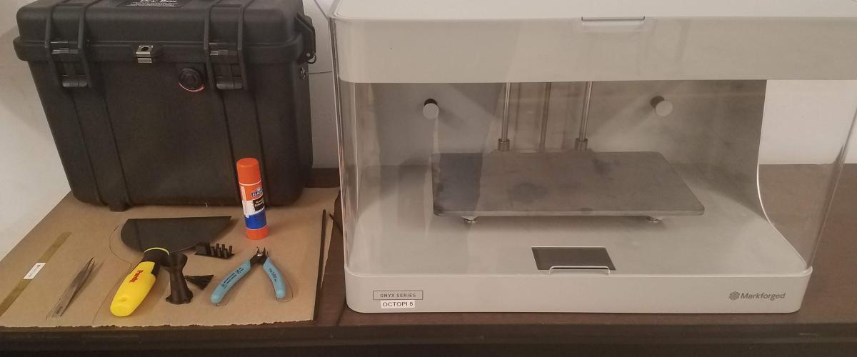 Markforged Dry Box for storing Onyx and Nylon for Markforged 3D printers.